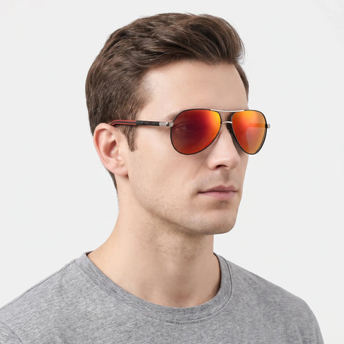 Aeroglide  - Classic Reflective Aviator Sunglasses For Men Daily Commuting
