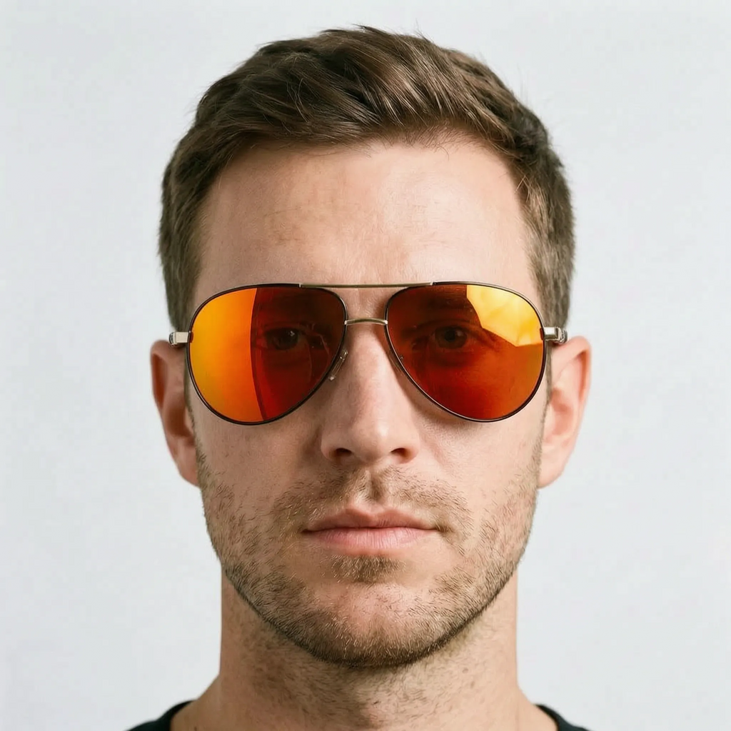 Aeroglide  - Classic Reflective Aviator Sunglasses For Men Daily Commuting