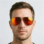 Aeroglide  - Classic Reflective Aviator Sunglasses For Men Daily Commuting