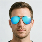 Aeroglide  - Classic Reflective Aviator Sunglasses For Men Daily Commuting