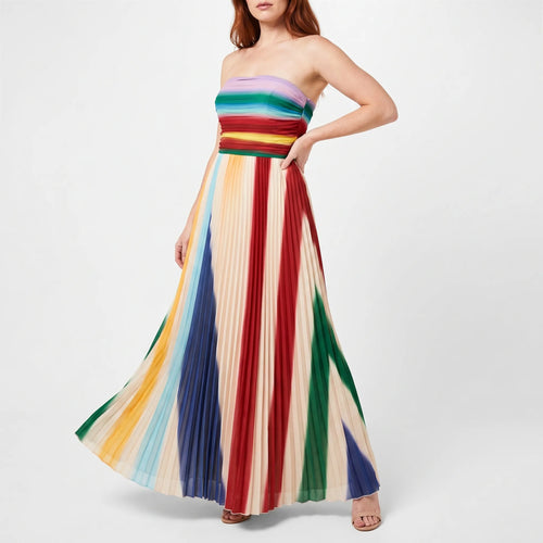 Aethelis  - Strapless Pleated Maxi Dress Evening Event Styling