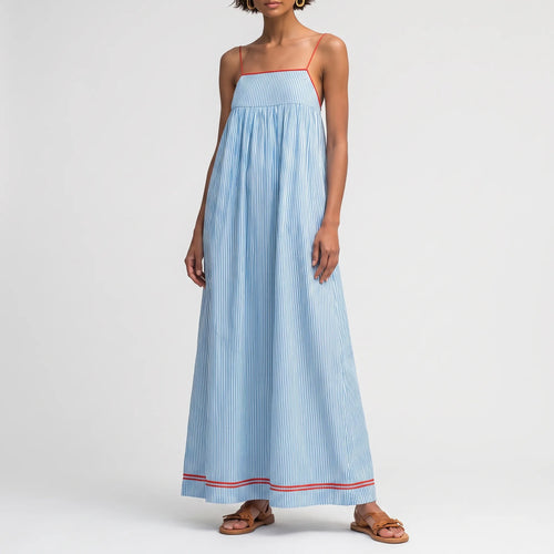 Aevana  - Ladies Flowy Striped Summer Maxi Dress Summer Holiday Styling