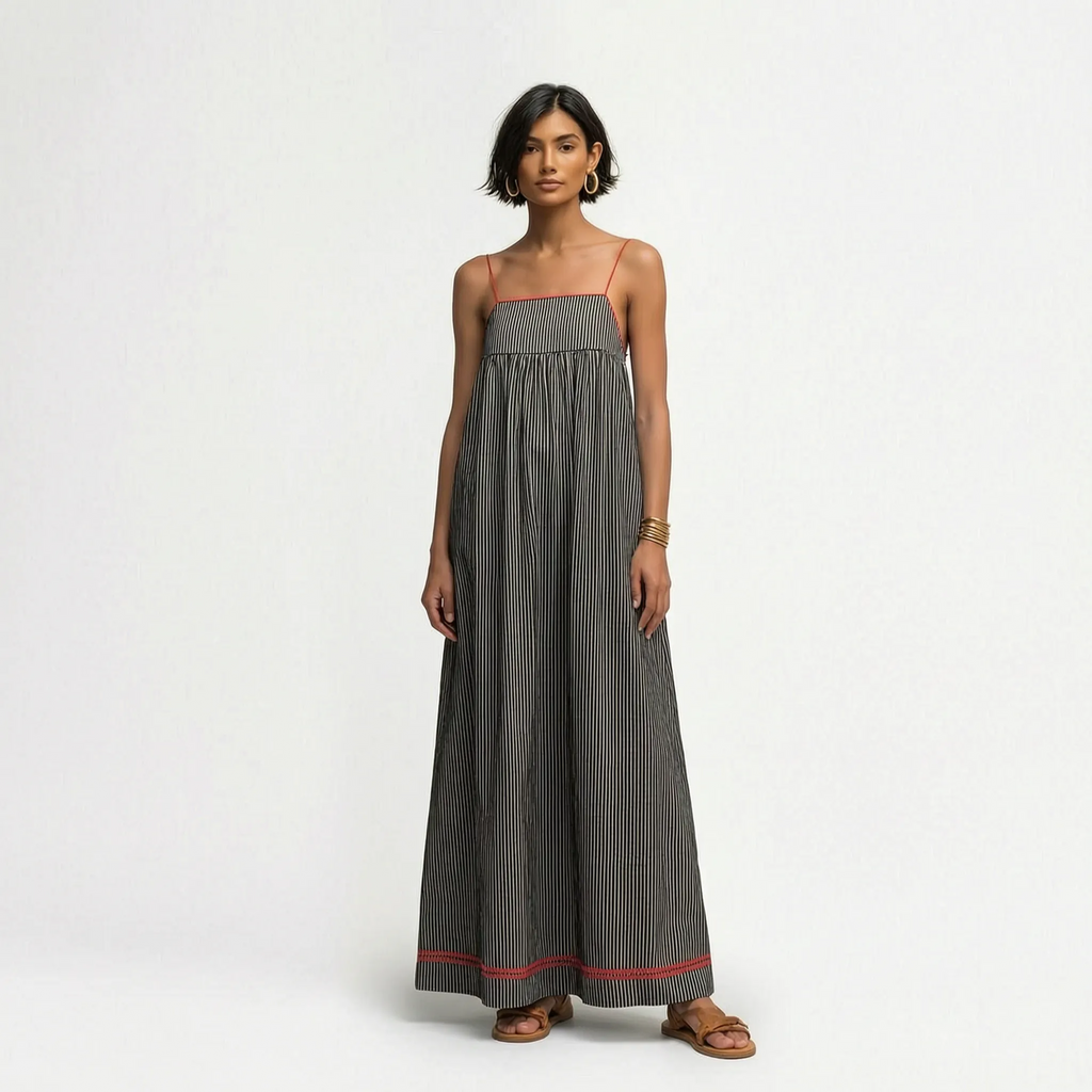 Aevana  - Ladies Flowy Striped Summer Maxi Dress Summer Holiday Styling