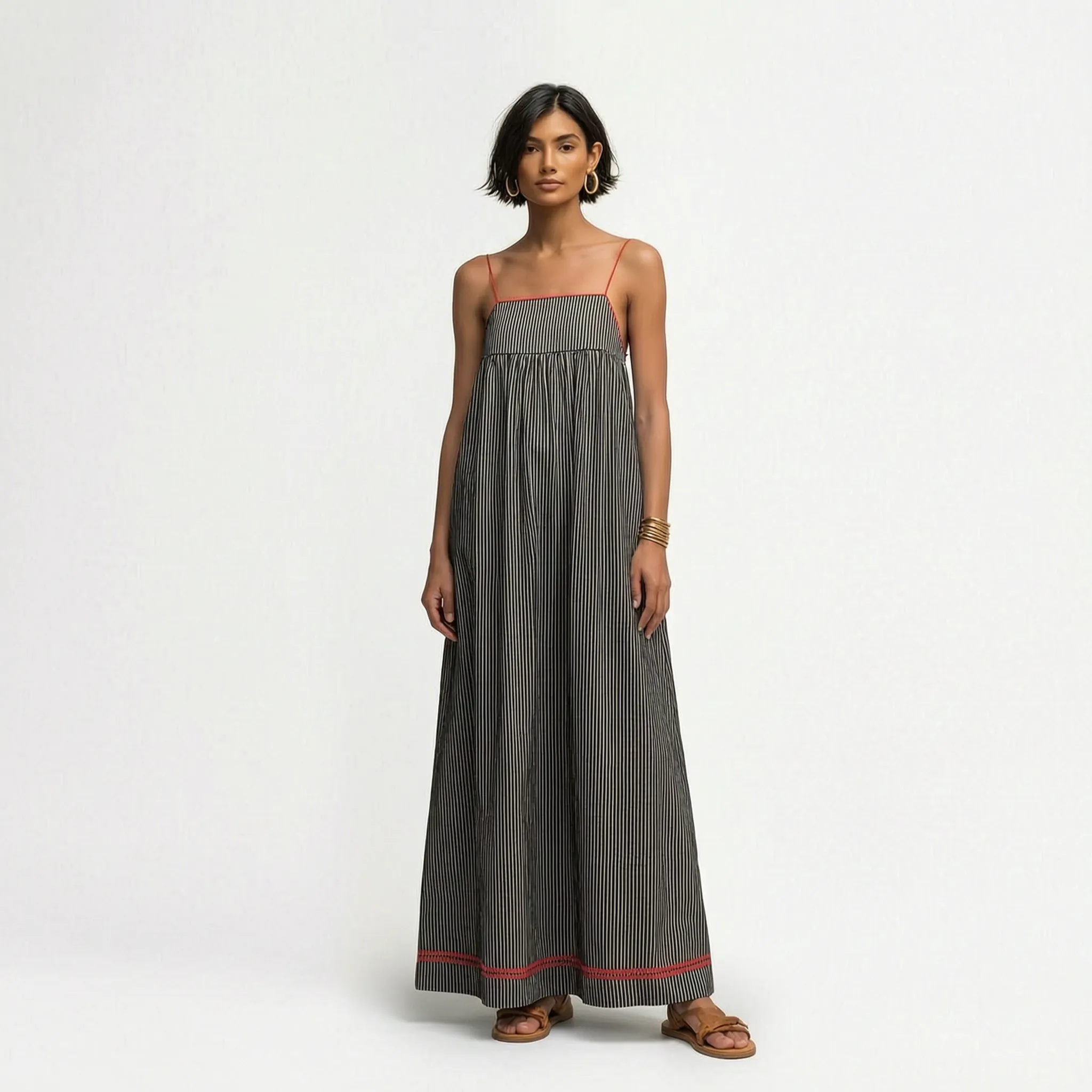 Aevana  - Ladies Flowy Striped Summer Maxi Dress Summer Holiday Styling