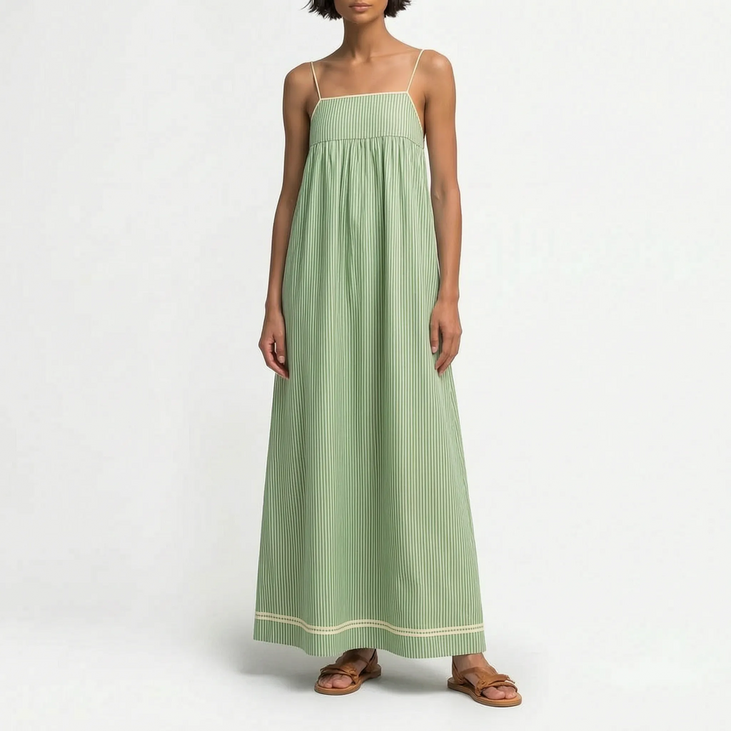 Aevana  - Ladies Flowy Striped Summer Maxi Dress Summer Holiday Styling