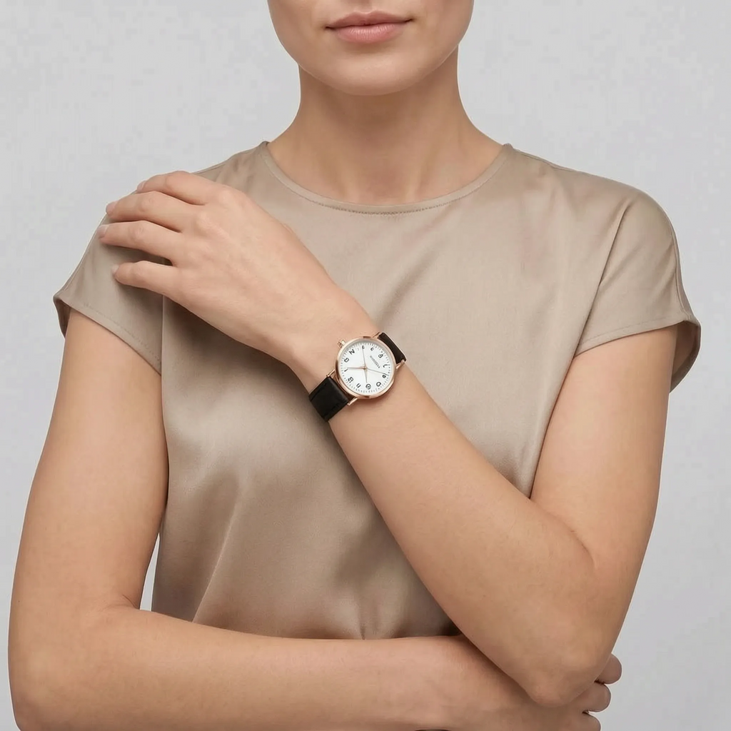 Alvoria  - Minimalist Analogue Women's Wrist Watch Tracking The Time