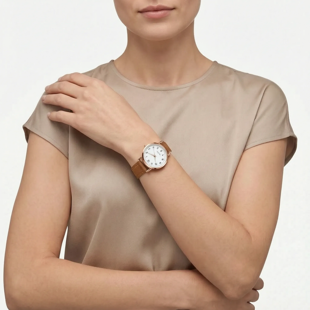 Alvoria  - Minimalist Analogue Women's Wrist Watch Tracking The Time