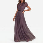 Amethia  - Flowy Short Sleeve Maxi Dress Wedding Guest Outfits