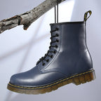 Women's lace-up combat boots with chunky ridged soles