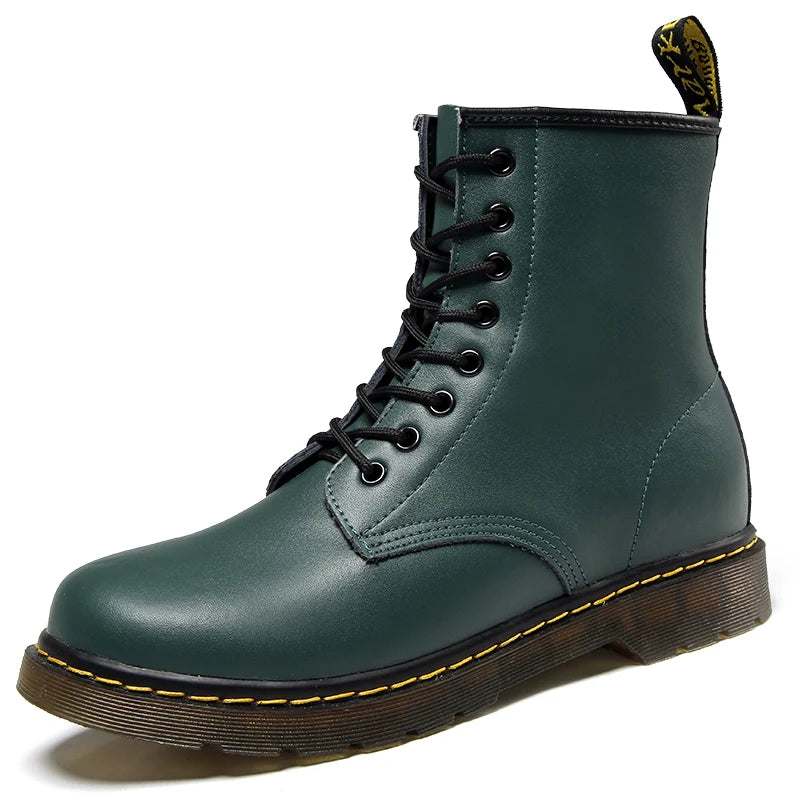 Women's lace-up combat boots with chunky ridged soles