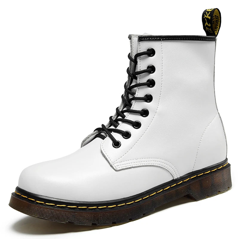 Women's lace-up combat boots with chunky ridged soles