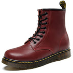Women's lace-up combat boots with chunky ridged soles