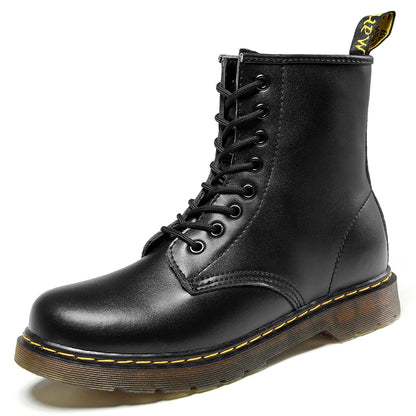 Women's lace-up combat boots with chunky ridged soles