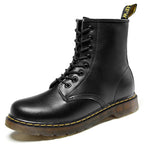 Women's lace-up combat boots with chunky ridged soles
