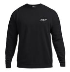 Unisex crew neck sweatshirt with long sleeves and contrasting chest logo
