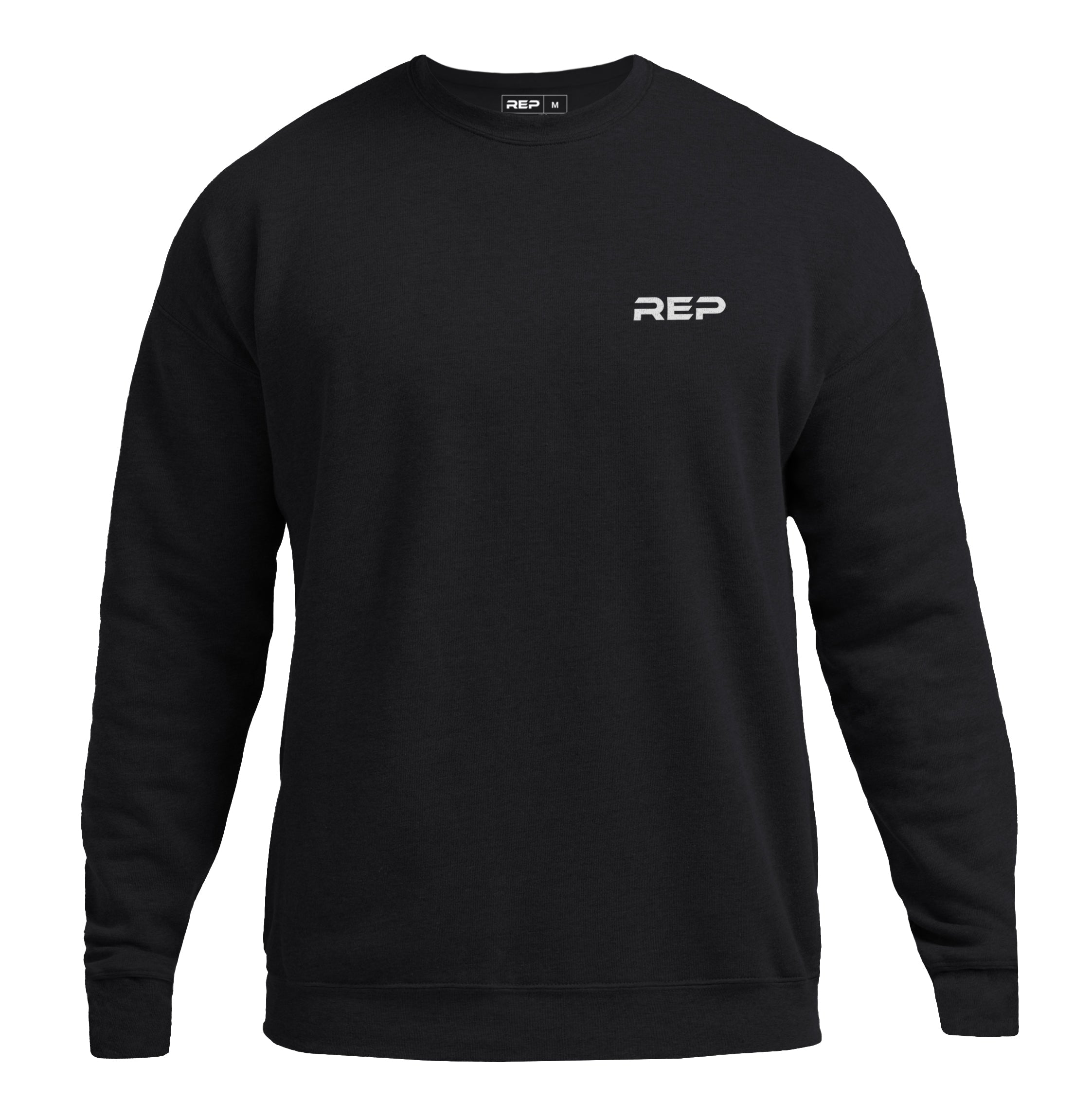 Unisex crew neck sweatshirt with long sleeves and contrasting chest logo