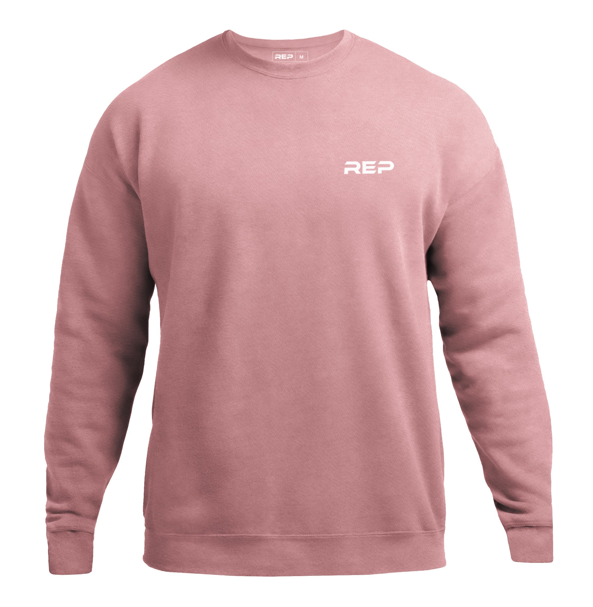 Unisex crew neck sweatshirt with long sleeves and contrasting chest logo