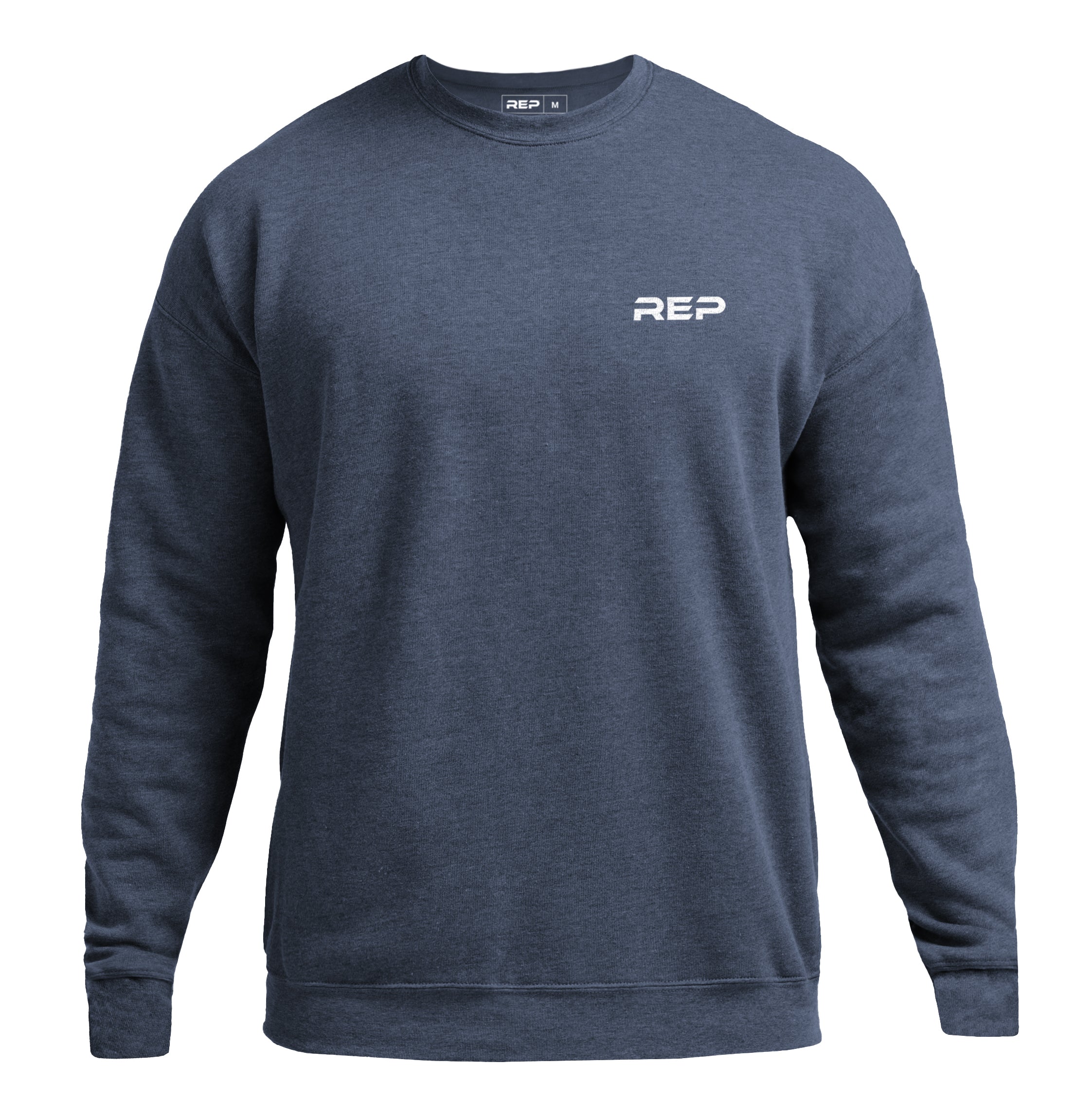 Unisex crew neck sweatshirt with long sleeves and contrasting chest logo
