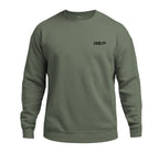 Unisex crew neck sweatshirt with long sleeves and contrasting chest logo