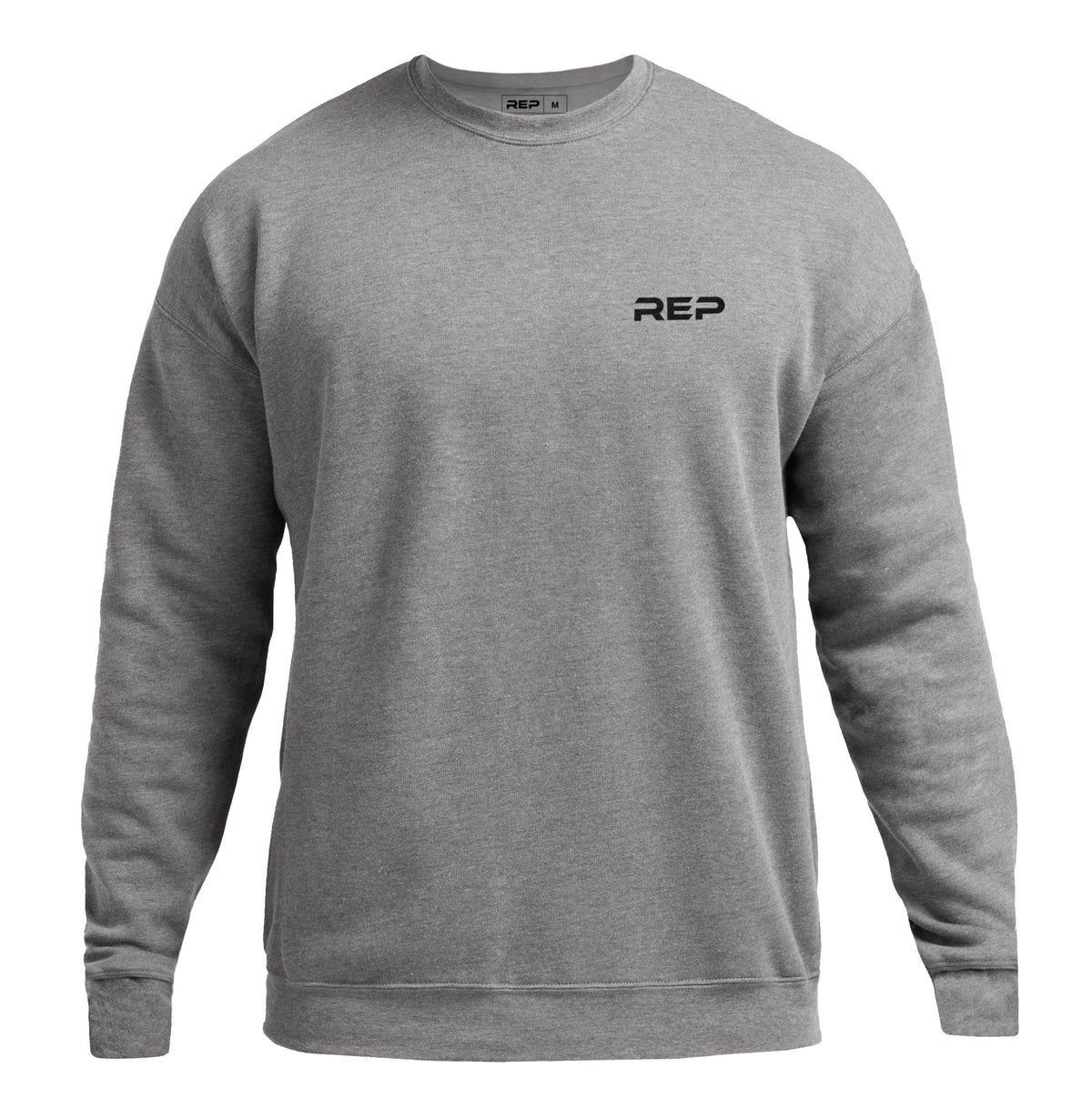 Unisex crew neck sweatshirt with long sleeves and contrasting chest logo