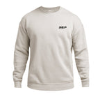 Unisex crew neck sweatshirt with long sleeves and contrasting chest logo