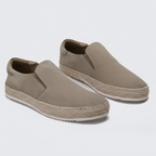 Men's slip-on loafers with braided espadrille trim and flat soles