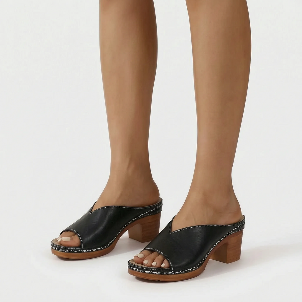 Archollo  - Slip-On Block Heel Sandals Everyday Walking