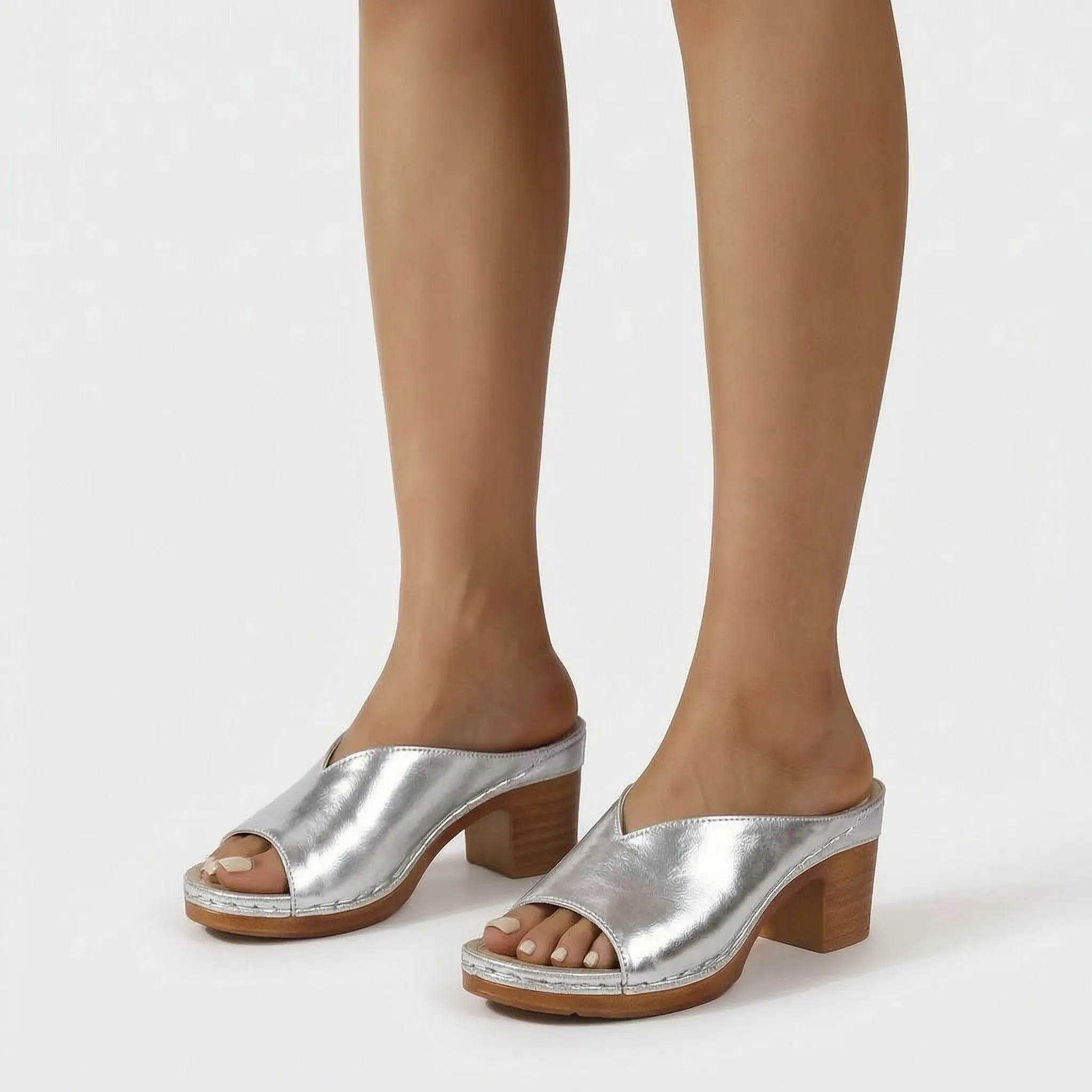 Archollo  - Slip-On Block Heel Sandals Everyday Walking