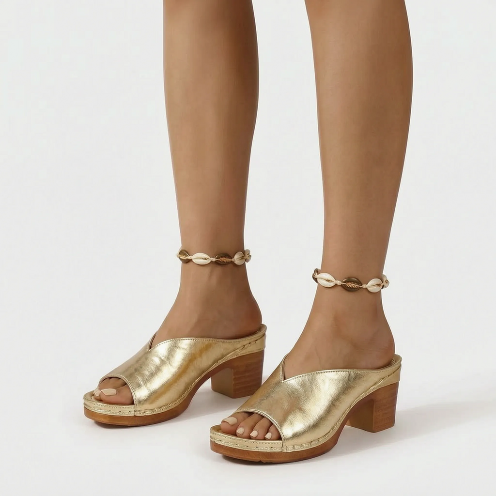 Archollo  - Slip-On Block Heel Sandals Everyday Walking