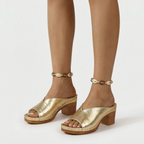 Archollo  - Slip-On Block Heel Sandals Everyday Walking
