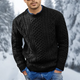 Men's textured crew neck jumper with long sleeves and ribbed trims