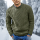 Men's textured crew neck jumper with long sleeves and ribbed trims