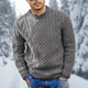 Men's textured crew neck jumper with long sleeves and ribbed trims