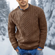 Men's textured crew neck jumper with long sleeves and ribbed trims