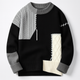 Unisex patchwork cable knit sweater with contrasting panels