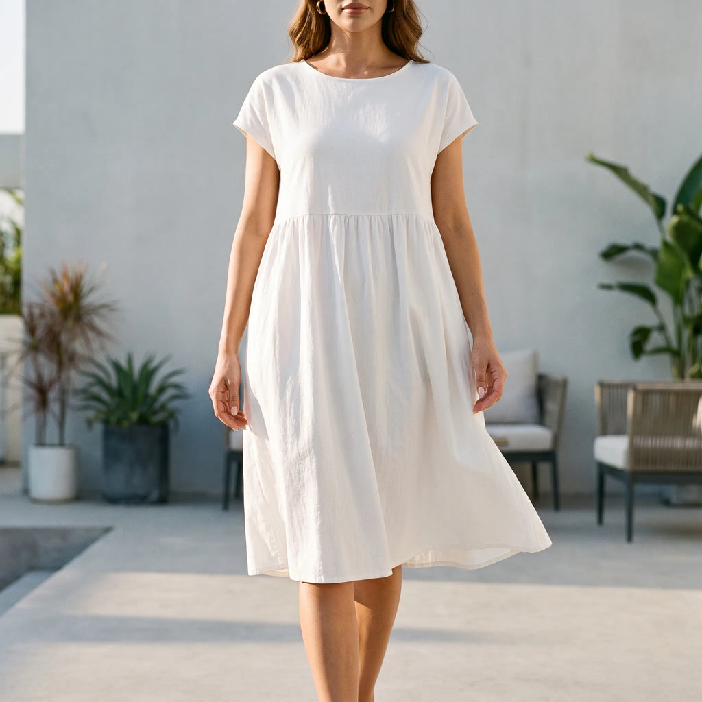 AuraDress  - Womens Relaxed Fit Midi Dress Casual Daytime Outings