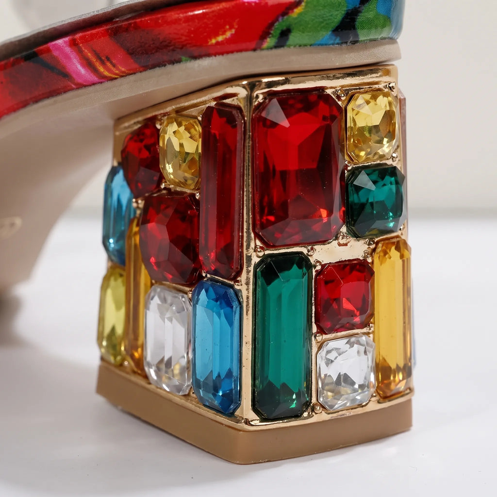 AuraStep  - Colourful Orthopaedic Block Heel Sandals Summer Garden Parties
