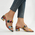 AuraStep  - Colourful Orthopaedic Block Heel Sandals Summer Garden Parties