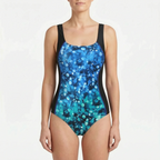 AuraSwim  - Square Neck One-Piece Swimsuit Poolside Lounging