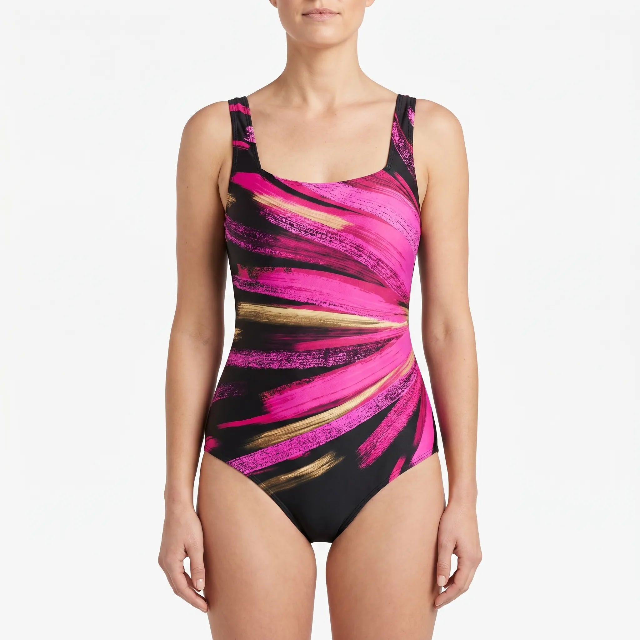 AuraSwim  - Square Neck One-Piece Swimsuit Poolside Lounging