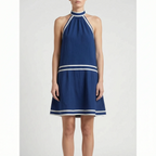 Auralia  - Contrasting Trim Halterneck Dress Summer Garden Parties