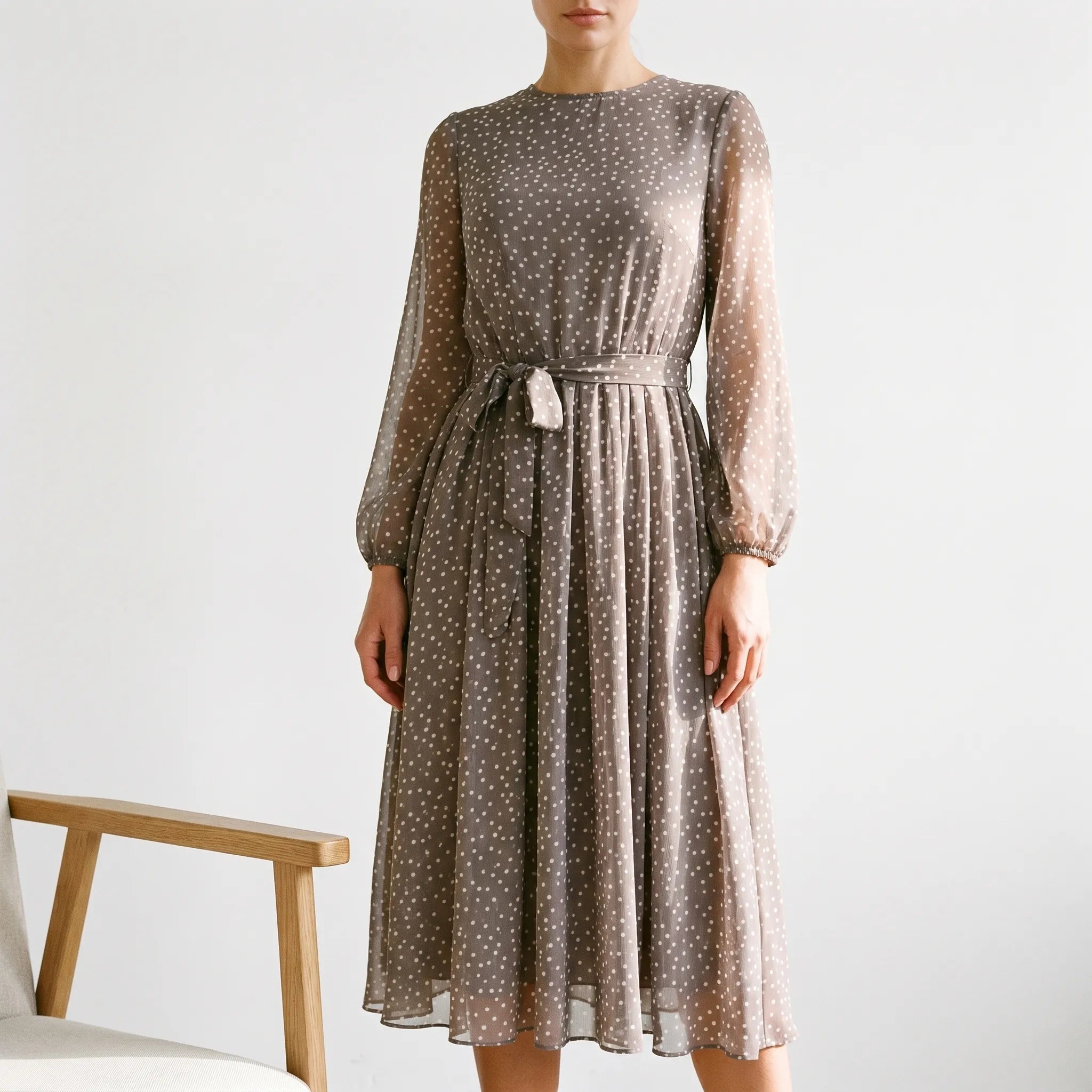 Auraline - Polka Dot Midi Dress