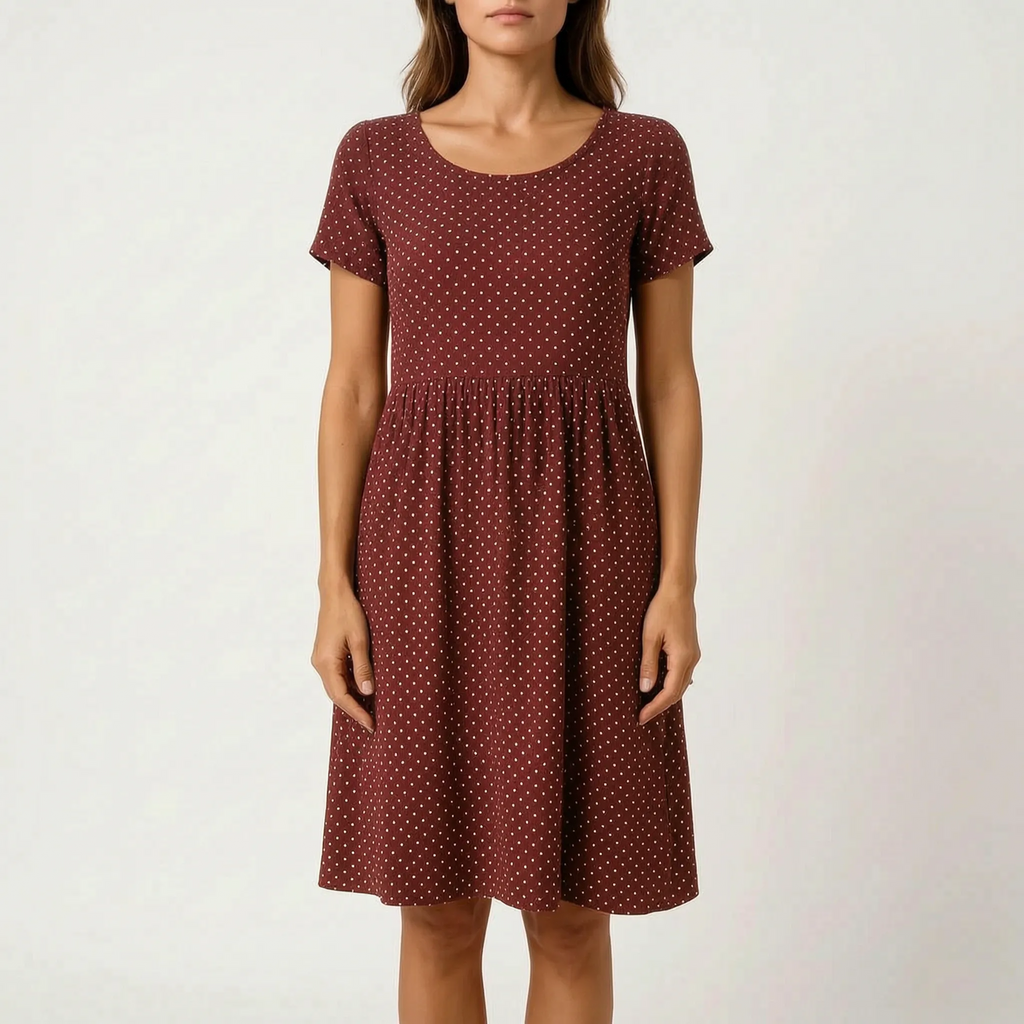 AureliaDress  - A-Line Short Sleeve Midi Dress Holiday Wear