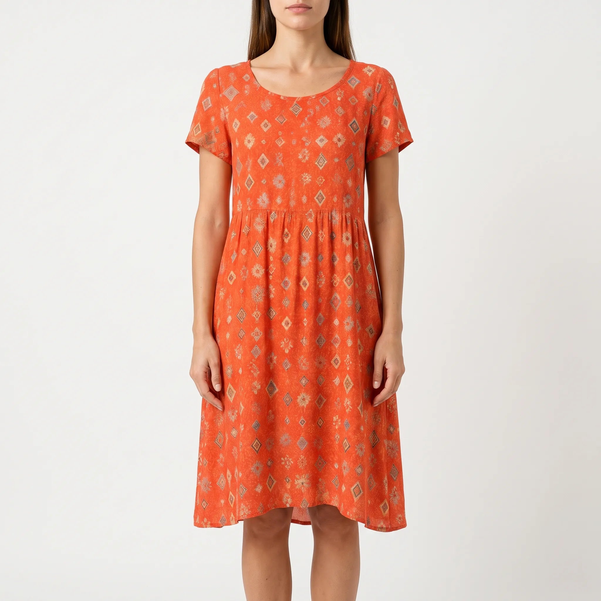 AureliaDress  - A-Line Short Sleeve Midi Dress Holiday Wear