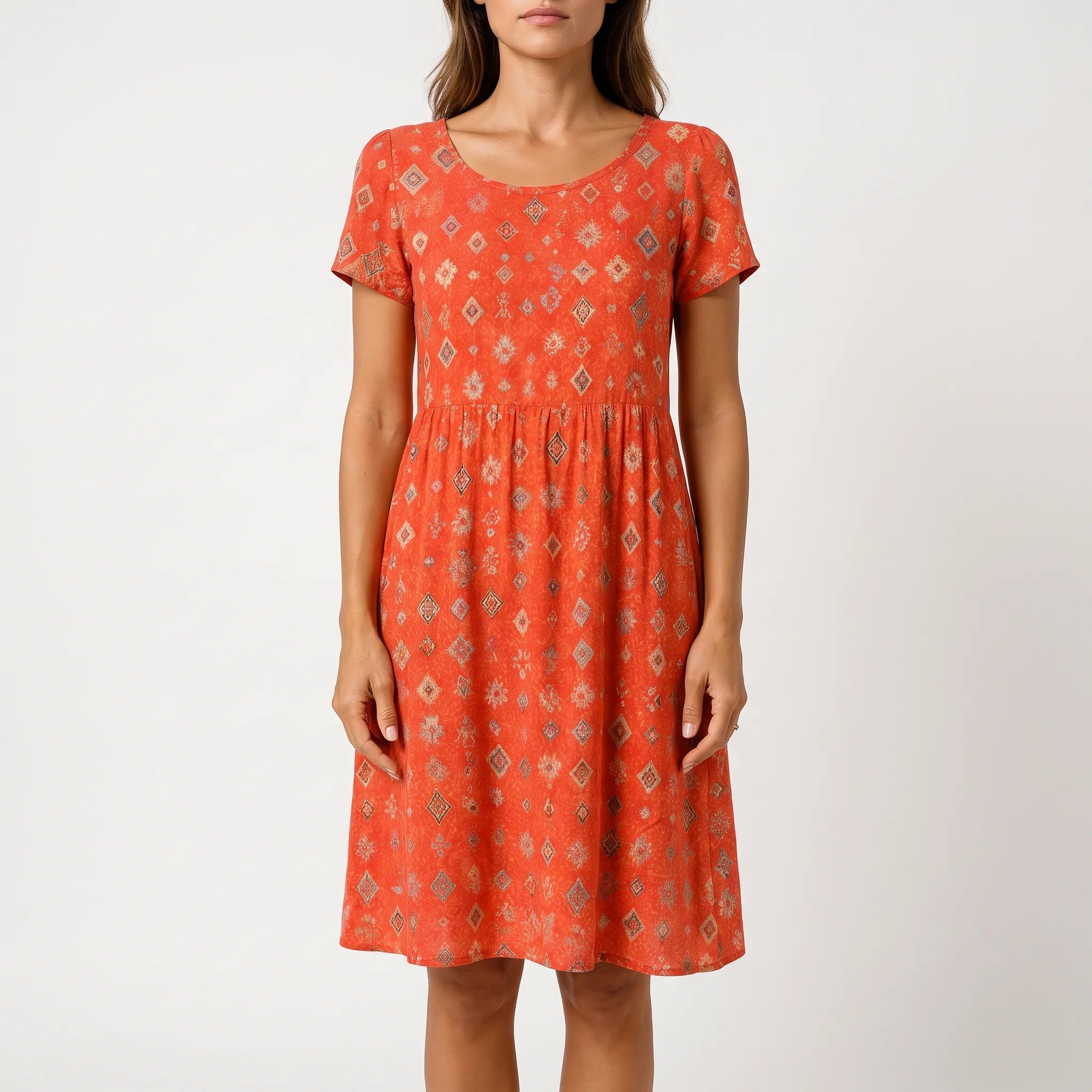 AureliaDress  - A-Line Short Sleeve Midi Dress Holiday Wear