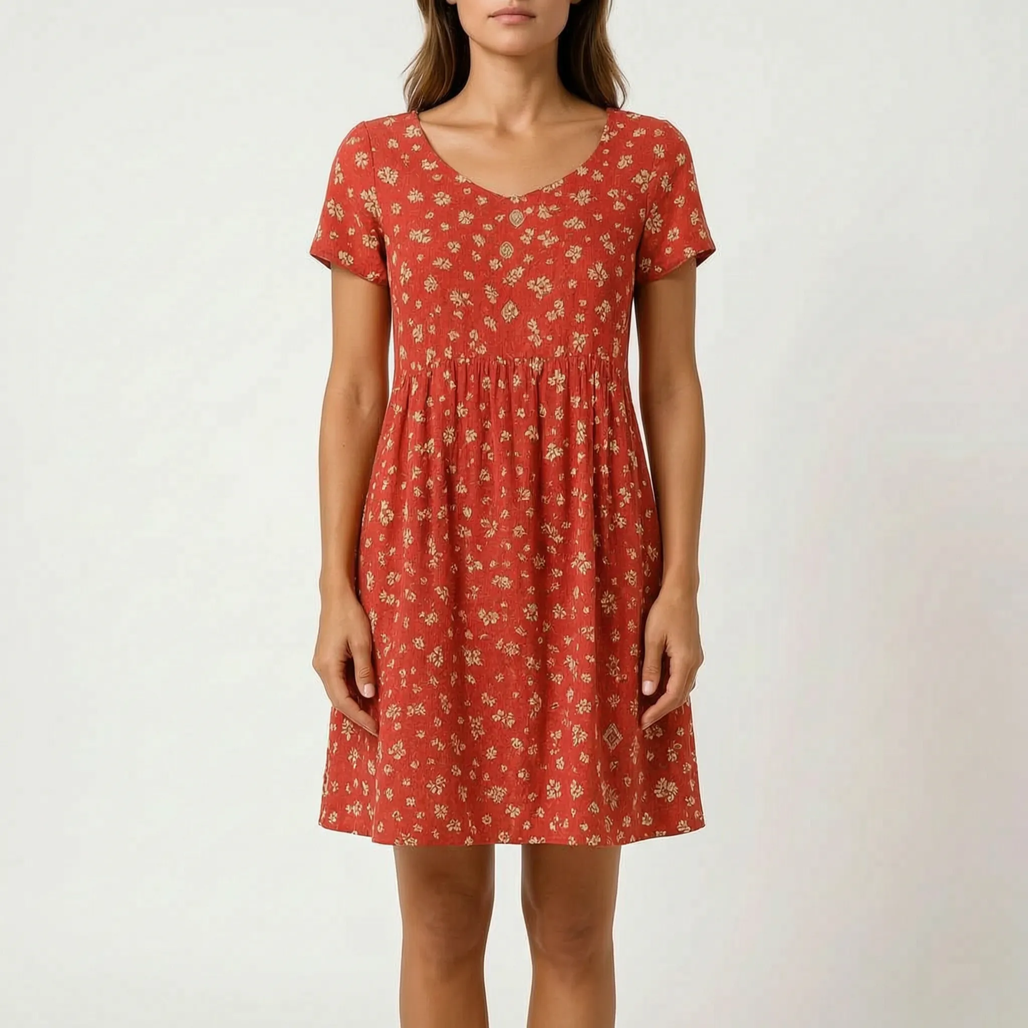 AureliaDress  - A-Line Short Sleeve Midi Dress Holiday Wear
