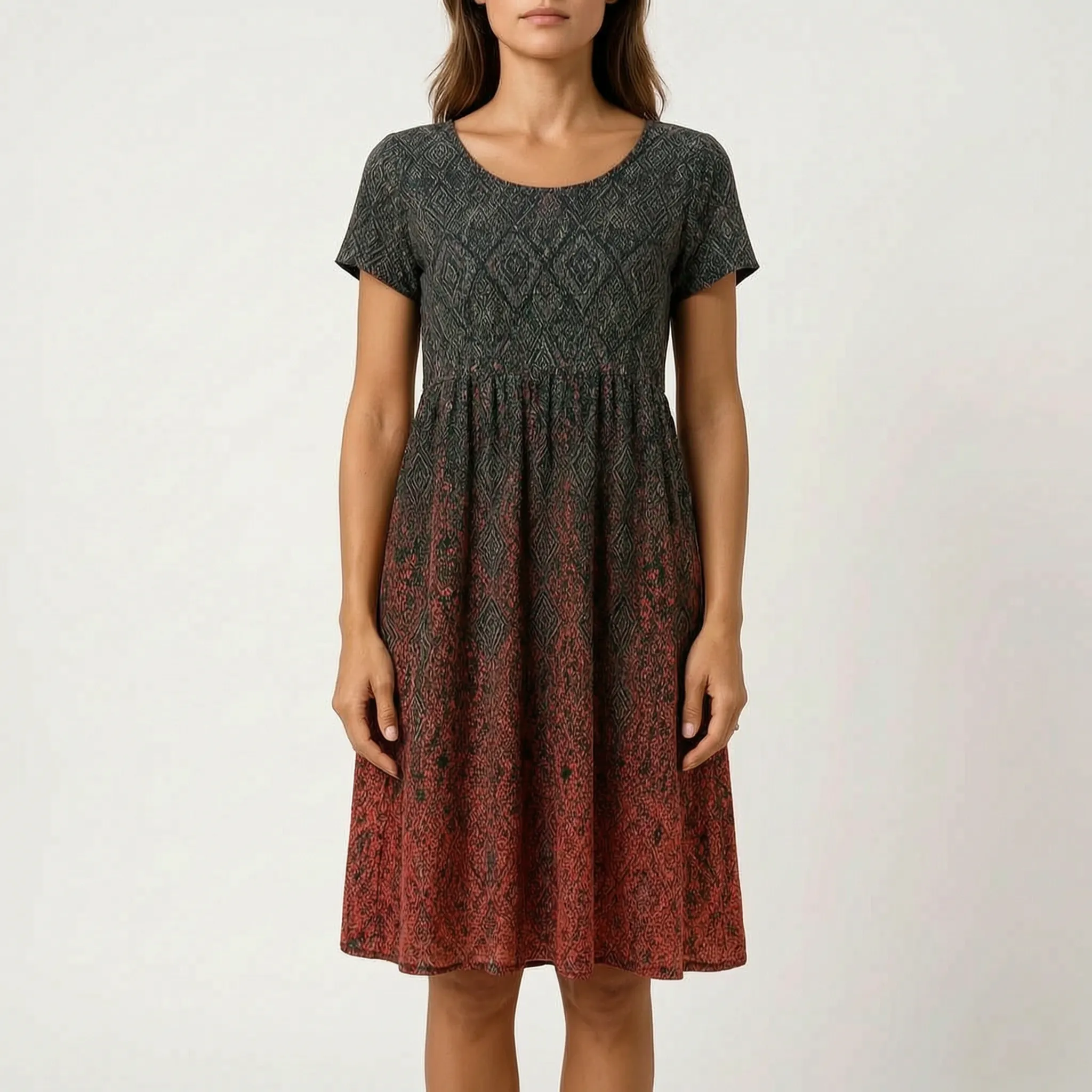 AureliaDress  - A-Line Short Sleeve Midi Dress Holiday Wear