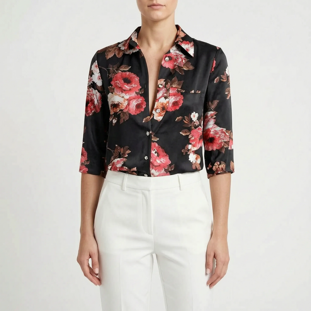 Aurelia  - Fitted Long-Sleeve Blouse Office Dressing