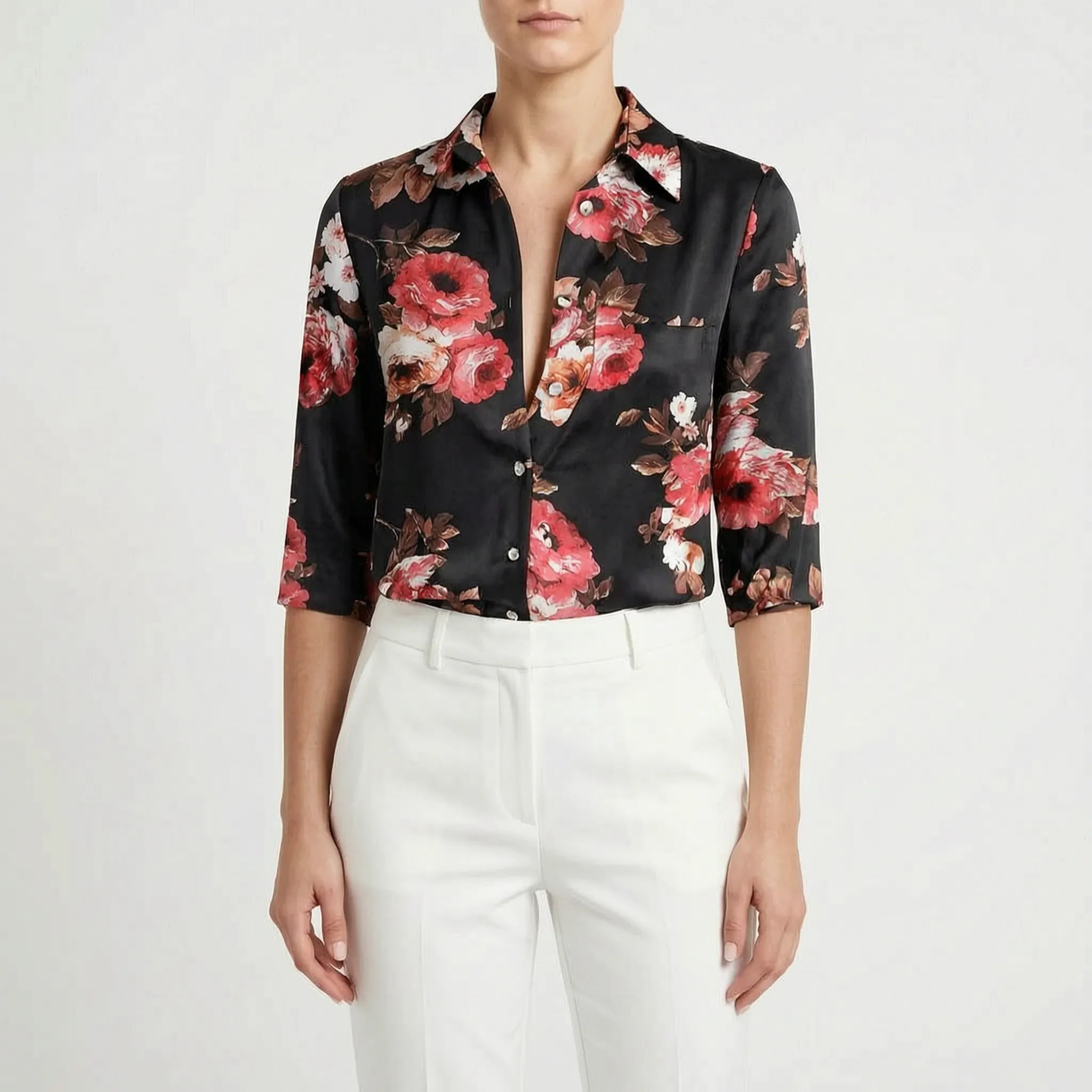 Aurelia  - Fitted Long-Sleeve Blouse Office Dressing