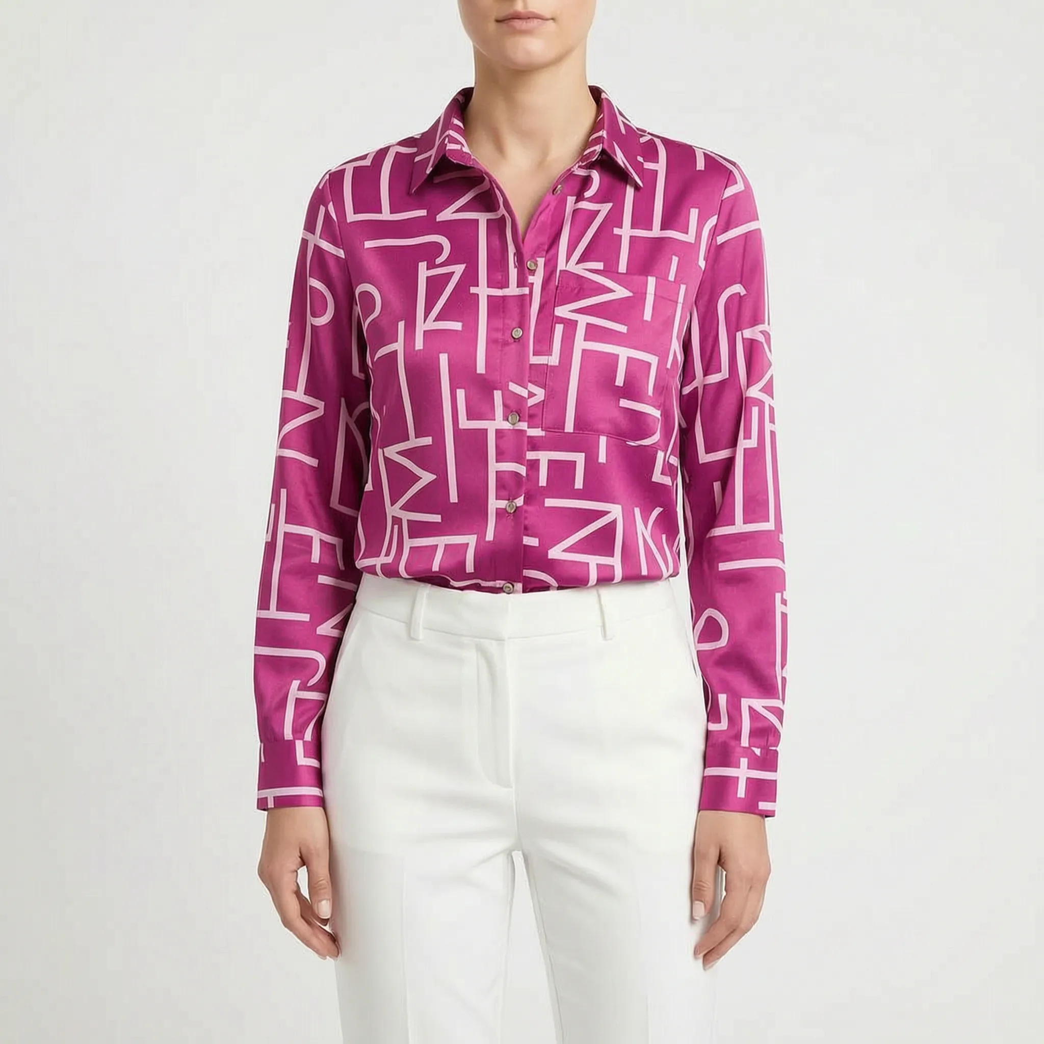 Aurelia  - Fitted Long-Sleeve Blouse Office Dressing